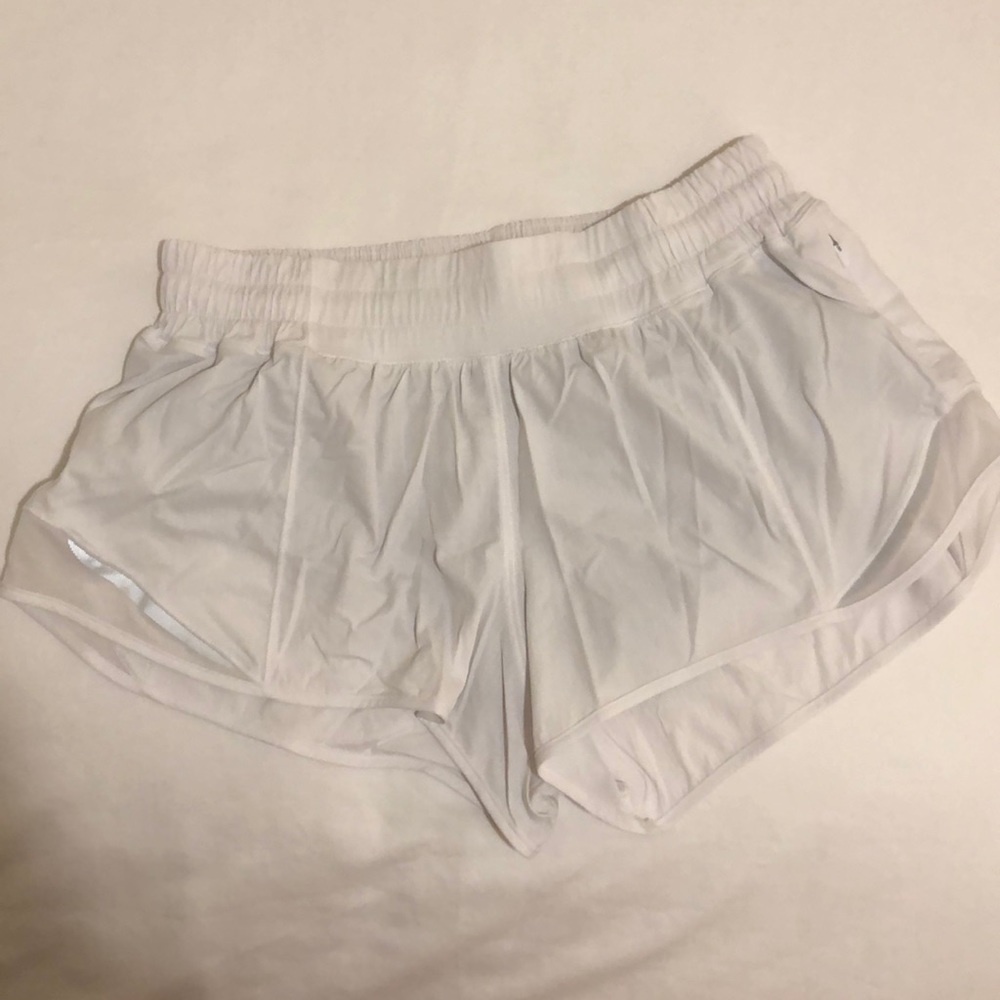 White Lulu lemon shorts (size 6)